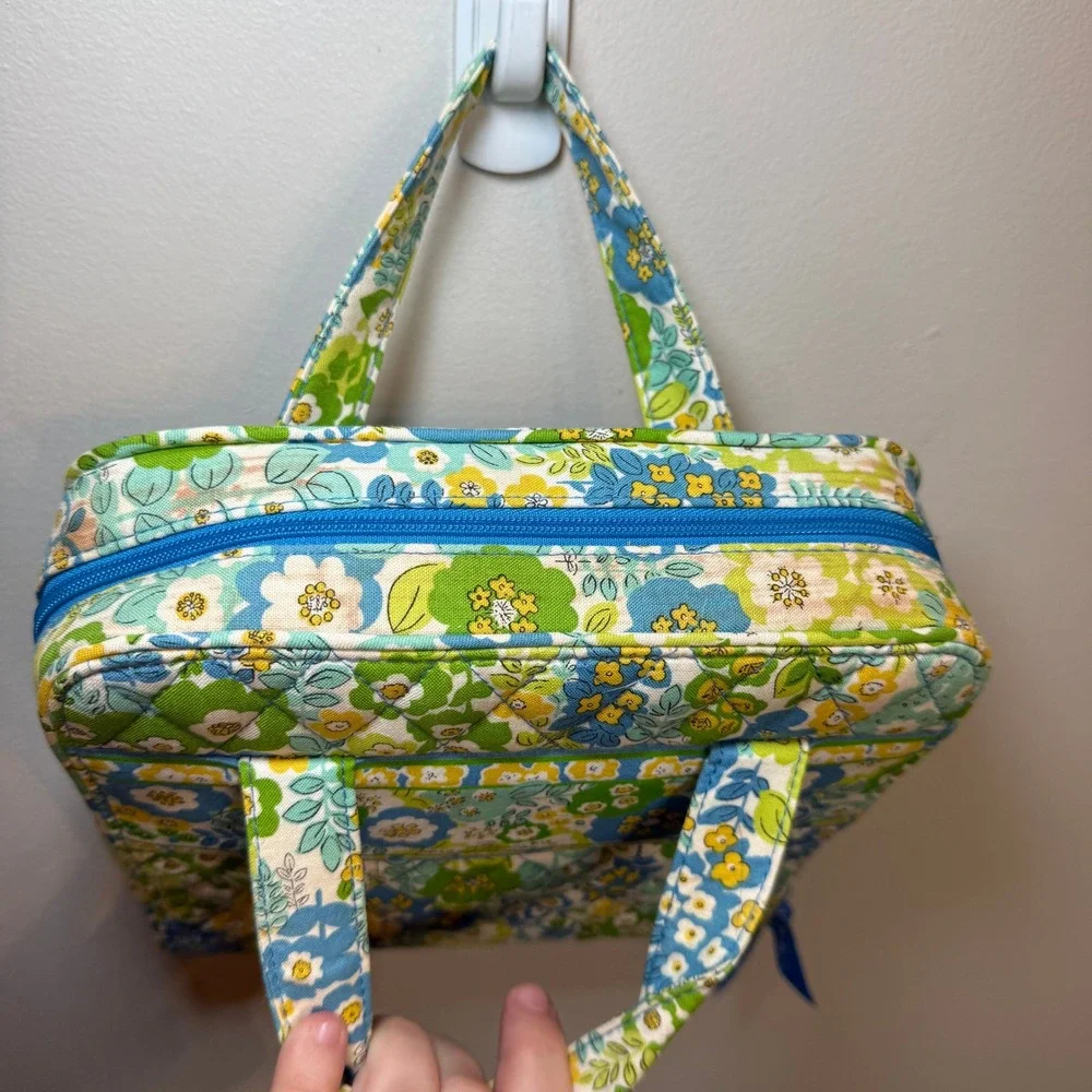 Vera Bradley English Meadow Floral Quilted Cotton Travel Tech Makeup Organizer